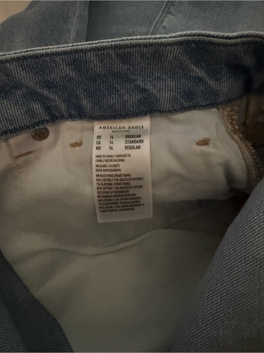 American Eagle Distressed Light Wash Mom Jeans - Picture 6 of 6